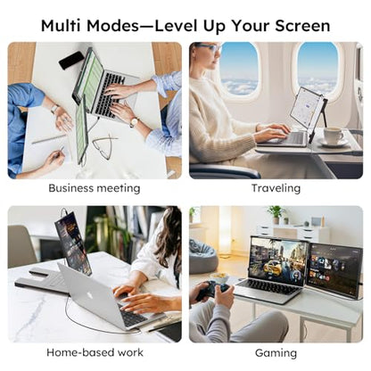 Dopesplay 14.1" FHD 1920x1200 IPS Laptop Extender, 16:10 Matte Dual Monitor for 14-17" Laptops | USB-C/HDMI, Plug-and-Play | Lightweight Foldable | Compatible with Win/Mac/Android/Switch - size: 14.1" Bag