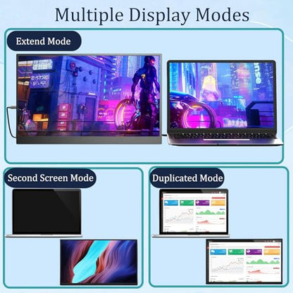 Portable Monitor, 15.6 Inch FHD 1080P 60Hz Second External Monitor | IPS USB-C HDMI Portable Computer Monitor with Kickstand, Speakers, VESA Mountable, Travel External Second Screen for Phone - size: 15.6 Inches A