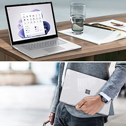 Fintie Case for 15 Inch Microsoft Surface Laptop 5 4 3 with Metal Keyboard (Model: 1872/1873/1953/1979) - Protective Slim Snap On Hard Shell Cover, Crystal Clear - color: Crystal Clear