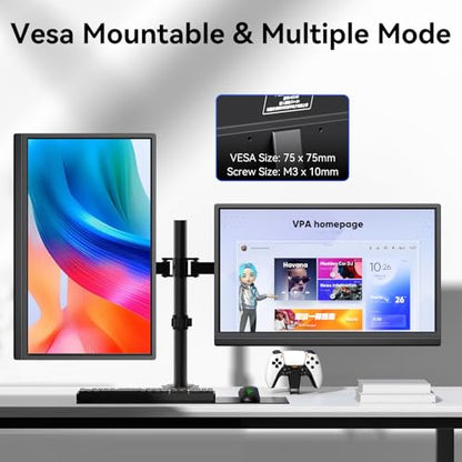 14 Inch Touchscreen Portable Monitor, FHD 1080P IPS HDR Ultra Slim Travel Screen, USB-C Powered with Built-in Speakers for Laptop, PC, Mac, PS4, PS5, Xbox Gaming Consoles