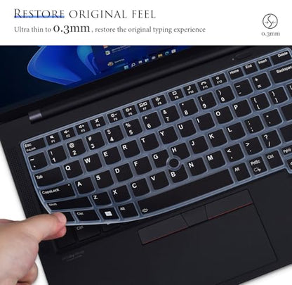 Keyboard Cover for 2024 2023 14" Lenovo Thinkpad x1 Carbon Gen 11/10,ThinkPad E14 Gen 6/5, ThinkPad T14 Gen 4/3, ThinkPad T14s Gen 4/3,ThinkPad L14 Gen 4/3,ThinkPad P14s Gen 4/3 Keyboard Skin-Black - color: Black
