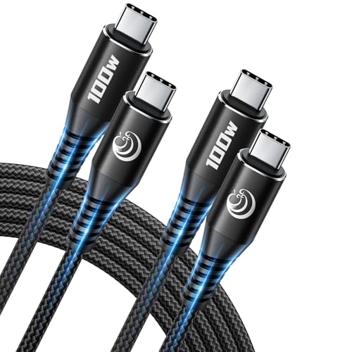 USB C to USB C 100W [6ft/2 Pack] USBC to USBC Cable Charger 5A C to C Fast Charging Cord for MacBook Pro/Air, iPhone 16 15 Pro Max Plus,iPad Pro,Samsung Galaxy S24 Ultra S23,Pixel 9 8,PS5,Switch - color: Black, size: 6ft+6ft