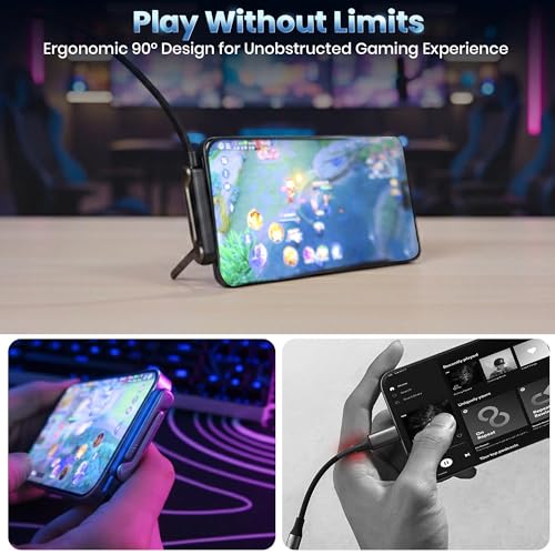 240W Sideways Phone Charger with Invisible Holder, Right Angle USB C to USB C Cable, Flat Chubby Cable with Stand, Fast Flat Phone Charger for iPhone 15, Galaxy S24, Laptop, Switch