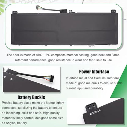 L22C4PA1 L22M4PA1 Laptop Battery Replacement for Lenovo Yoga 7 14IRL8 14ARP8 16IRL8 16ARP8 Yoga 7 2-in-1 14IML9 14AHP9 16IML9 16AHP9 Series SB11K38964 SB11K38965 SB11K38967 L22D4PA1 71Wh - size: 11.12*3.73*0.07inch L22M4PA1