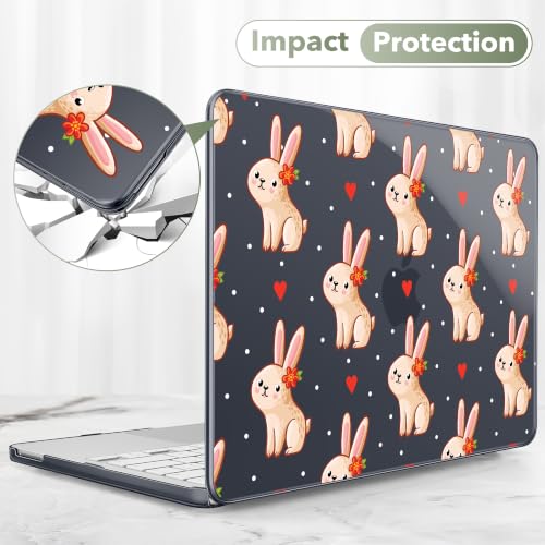 Compatible with MacBook Neo 13 inch (2026 Release A3404) (A18 Pro) with Liquid Retina Display, Printed Slim Protective Case with Screen Protector & Keybaord Cover, Pink Bunny - color: Pink Bunny