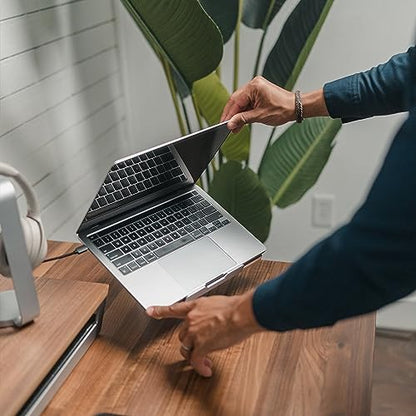 HumanCentric Laptop Riser for Desk, Black Walnut Wood Top & Space Gray Base | Compatible with MacBook & Laptops Up to 16 Inches, Ergonomic Computer Holder, 25-Degree Angle Tilt, Aluminum Base - color: Black Walnut