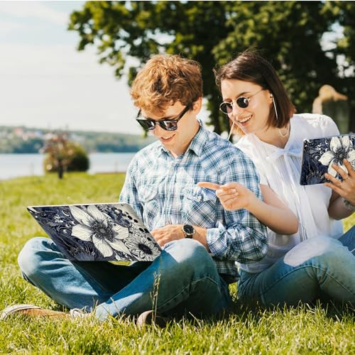 Universal Laptop Skin Sticker with 2 Wrist Pad Skins, Waterproof Scratch Resistant Vinyl Laptop Cover Decal, Cut to Fit for 11–15.6 Inch MacBook HP Dell Lenovo, Black White Sunflowers - color: Black White Sunflowers
