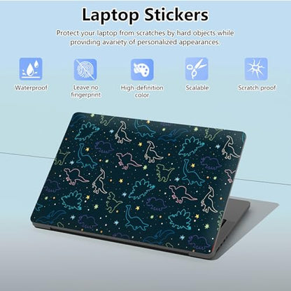 Universal Laptop Skin Sticker with 2 Wrist Pad Skins, Waterproof Scratch Resistant Vinyl Laptop Cover Decal, Cut to Fit for 11–15.6 Inch MacBook HP Dell Lenovo, Dinosaurs - color: Dinosaurs