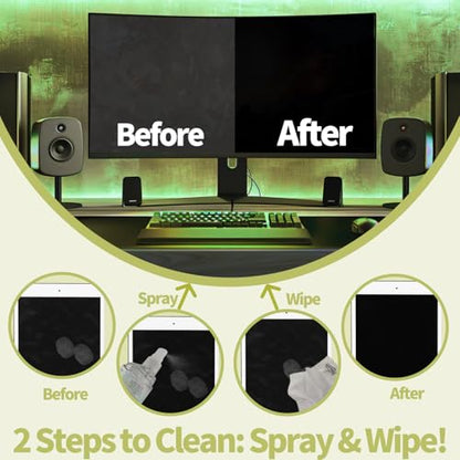 2 Pcs Car Screen Cleaner Accessories, Hatstart Electronic Touch Screens Cleaning Kit for LCD Display TV Laptop Computer Tablet PC Flat Screens, Works with iPhone iPad MacBook Pro, Yellow - color: Yellow
