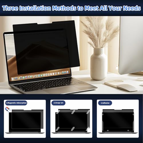 Magnetic Laptop Privacy Screen 13.3 Inch 16:10 (286mm x 185mm) | Anti-Spy/Glare/Reflective/Blue Light, Scratch Resistant, Smudge Resistant, Removable, Laptop Privacy Screen Protector Film - color: Laptop Screen Privacy 13.3 Inch 16:10