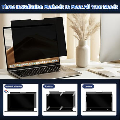Magnetic Laptop Privacy Screen 16 Inch 16:10 (351mm x 225mm) | Anti-Spy/Glare/Reflective/Blue Light, Scratch Resistant, Smudge Resistant, Removable, Laptop Privacy Screen Protector Film - color: Laptop Screen Privacy 16 Inch 16:10