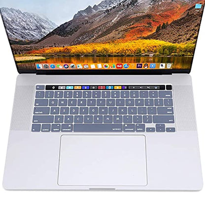 MOSISO Keyboard Cover Compatible with MacBook Pro 13 inch M2 M1 | 2023-2020 A2338 A2289 A2251&Compatible with MacBook Pro 16 2020 2019 A2141 Touch ID, Protective Silicone Skin, Lavender Gray - color: Lavender Gray