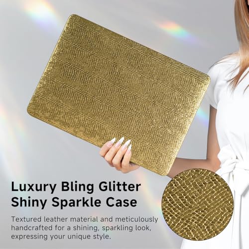 Funut for MacBook Air 13 Inch Case 2026 2025-2022 M5 M4 M3 M2 A3449 A3240 A3113 A2681, Luxury Snake PU Leather Scratch & Shockproof Hard Shell Case & Keyboard Cover,Snake Skin Gold - color: Snake Gold, size: 2022-2026 MacBook Air 13.6 inch M2 M3 M4 M5