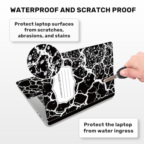 Laptop Skin Sticker Decal PVC Vinyl Sticker Notebook PC Protector Waterproof Scratch Resistant Laptop Skin for 12.1 13 13.3 13.6 14 15 15.3 16 Inch Black White Style - color: Classic