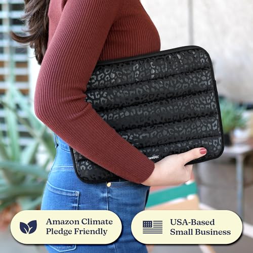 Vandel The Original Puffy Laptop Sleeve Case, 13-14 inch Laptop Sleeve Bag | Compatible with MacBook Air/Pro 13/Pro 14/iPad Pro 12.9, HP Dell ASUS Computer Case Bag Cover, Stylish Aesthetic Design - color: j. Black Leopard, size: 13-14 Inch