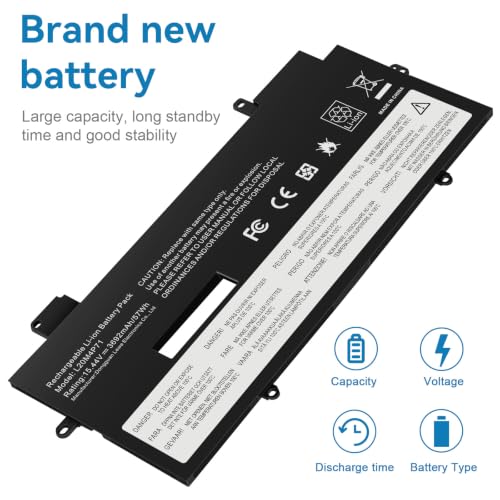 Futurebatt L20M4P71 SB10T83216 Laptop Battery Replacement for Lenovo ThinkPad X1 Carbon 9th 10th 11th Gen X1 Yoga 6th 7th 8th Gen Series L20C4P71 SB10T83217 L20D4P71 L20L4P71 L20C4P71 - size: L20M4P71 11.18 5.59 0.67in