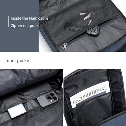 Kingsons 15.6 Inch Laptop Compartment Backpack for Men,Waterproof Slim Durable Business Backpack for Work，Travel (KS25054-Dark Blue-US-1) - color: Ks25054-dark Blue-us-1