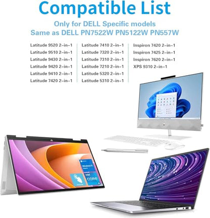 Active Stylus Pen for Dell 2 in 1 Laptop for Latitude 5285 5289 5290 7285 7390 7400, Inspiron 7420 7425, XPS 15 9570, Computer Touchpad Stylus (Check The Compatible List Before Purchase)