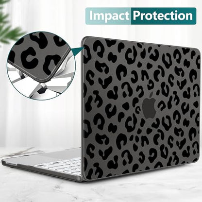 for MacBook Neo 13 inch Case 2026 (Model A3404), Artistic Leopard Pattern Ultra Slim Frosted Matte Hard Shell, Anti-Scratch & Fingerprint Resistant Cover, Leopard Black - color: Leopard Black