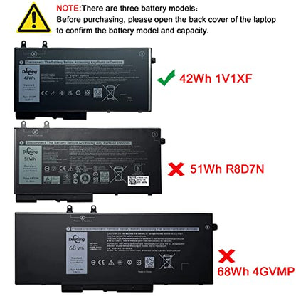 1V1XF Laptop Battery Compatible with Dell Latitude 5400 5410 5500 5510 Precision 3540 3550 Inspiron 7590 7591 7791 2-in-1 Series Notebook 01V1XF XV8CJ R8D7N 4GVMP 11.4V 42Wh/3500mAh 3-Cell
