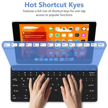 MMK Wireless iPad Keyboard-Black | Tablet Keyboard for iPad 11th/10th/9th/8th & Pro 13/12.9/11", Air 13/11" and Other Bluetooth-enabled Devices. - color: Black