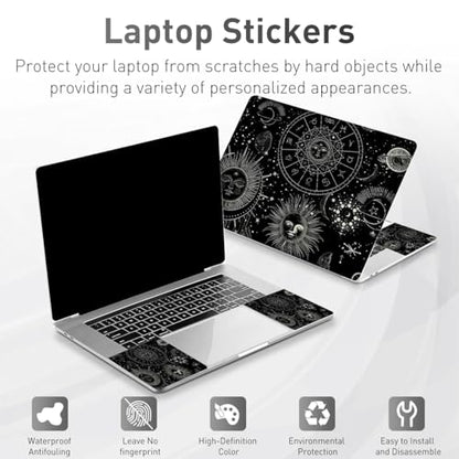 12.1-15.6 Inch Laptop Skin Decal, Universal Reusable Vinyl Laptop Cover Sticker, Waterproof Art Decal Protector in Cosmic Sun Moon - color: Cosmic Sun Moon