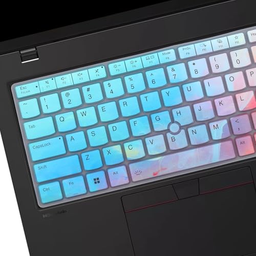 Keyboard Cover for 14" Lenovo Thinkpad L14 P14s Gen 6/Gen 5, Thinkpad T14 T14s Gen 6/Gen 5 14, Thinkpad E14 Gen 7 14, US Layout (Not Fit T14 T14s L14 P14s Gen 4/3/2/1, E14 Gen 6/5/4)-Stylish Colorful - color: Colorful