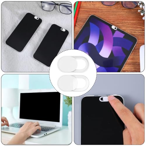 60 Pcs Phone Camera Cover Slide,Ultra-Thin Front Camera Cover for Phone | Cameras Blocker For Phone,Laptops & Computers, 0.004 In ABS Webcam Blocker to Protect Privacy & Security (White)