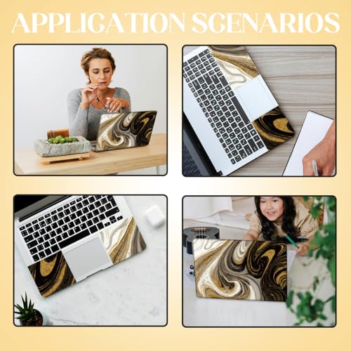 SUPERDANT Laptop Skin Sticker Golden Marble Laptop Decals Personalized Universal Notebook Computer Wrap Vinyl Skin Stickers Cover Art Decal Removable 12-15.6 Inch Waterproof Scratch-Resistant Gifts - style: Golden Marble
