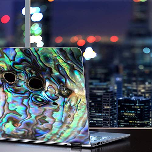 Custom Fit Made to Order Laptop Notebook Skin Vinyl Sticker Cover Decal Fits 13.3" 14" 15.6" 16" HP Lenovo Apple Mac Dell Compaq Acer | Abalone Swirl Shell Design Blue - color: Style 4