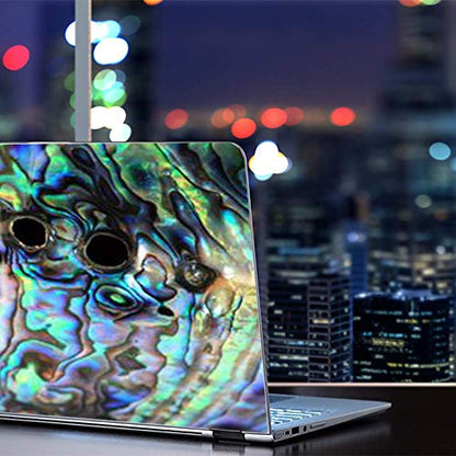 Custom Fit Made to Order Laptop Notebook Skin Vinyl Sticker Cover Decal Fits 13.3" 14" 15.6" 16" HP Lenovo Apple Mac Dell Compaq Acer | Abalone Swirl Shell Design Blue - color: Style 4