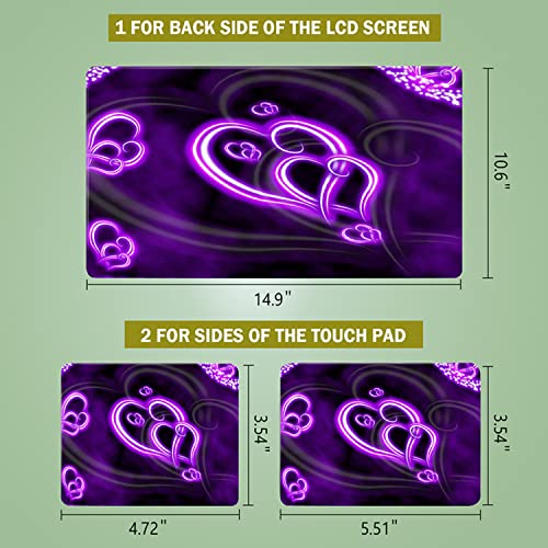 Purple Hearts Fashion 11.6 12.1 13 13.3 14 15 15.4 15.6 inches Netbook Laptop Skin Sticker Cover Reusable Protector for 11.6-15.6 Inch Chromebook Skin - color: YNEK-136