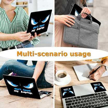 Universal Laptop Skin Sticker with 2 Wrist Pad Decals, 3-Piece Removable Vinyl Laptop Cover, Don't Touch Waterproof Anti-Scratch, Easy-Trim Fit for 13.3" 14" 15.6" Laptops - color: Don't Touch