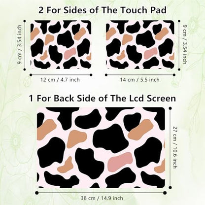Laptop Skin Sticker Decal, Universal Reusable Vinyl Laptop Cover for 12" 13" 13.3" 14" 15" 15.4" 15.6" Notebook PC, Waterproof Scratch-Resistant with 2 Wrist Pads, Easy to Apply & Remove,Cow Print - color: Cow Print