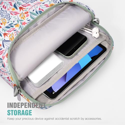 TiMOVO 9-11" Tablet Sleeve Bag Carrying Case with Strap, Flowers | Fits iPad A16 11", Pad Air 11/5th & 4th 10.9", 10th Gen/10.2", Galaxy Tab A11 Plus, Multi-Pocket, Handle, Padded Protection - color: Flowers, size: 9-11