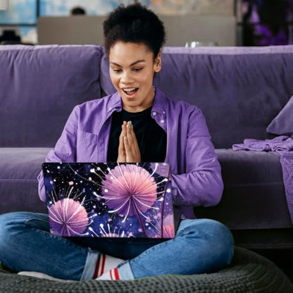 SUPERDANT 1set 12 13 13.3 14 15 and 15.6 Laptops Skin Stickers Decals Purple Dandelion Art Laptop Protectors Cover Decals for Personalization Notebooks Waterproof Vinyl Stickers - style: Dandelion