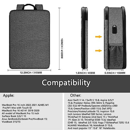 ZINZ Slim & Expandable Laptop Backpack 15 15.6 16 Inch Case, Water Resistant Travel Backpack Compatible with MacBook Pro/Neo 16" 15", Dell XPS 15 16 and Most 15" 15.6" 16" Notebooks，G01BK02 - color: G01bk02, size: 15"-16"