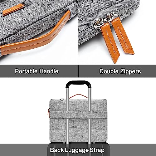MOSISO 360 Protective Laptop Shoulder Bag, 15 inch Computer Bags | Compatible with MacBook Air 15 inch/Pro 15, Dell XPS Plus,Side Open Messenger Bag with 4 Zipper Pockets&Handle, Gray - color: Gray, size: 15 inch