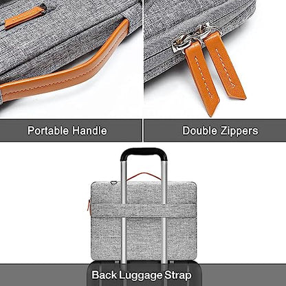 MOSISO 360 Protective Laptop Shoulder Bag, 15 inch Computer Bags | Compatible with MacBook Air 15 inch/Pro 15, Dell XPS Plus,Side Open Messenger Bag with 4 Zipper Pockets&Handle, Gray - color: Gray, size: 15 inch