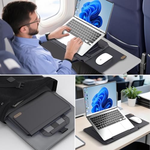 Nillkin Versatile Pro Upgraded 13-16in Laptop Sleeve with Stand & Mouse Pad | 3-in-1 Laptop Case for MacBook/Dell/HP/Lenovo, Slim, Travel Friendly, Dual-angle Stand, Magnetic Handle, PU Leather, Black - color: Black, size: 16.2