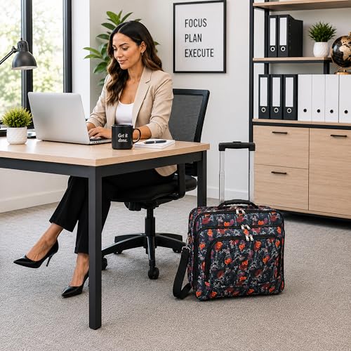 World Traveler Rolling 17-Inch Laptop Briefcase Computer Case - Paris Black - color: Paris Black