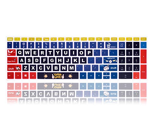 English Silicone Keyboard Cover for HP Envy x360 15.6''Series /2020 2019 Pavilion 15/Pavilion x360 15.6" Series/Envy 17 17.3" Series/Laptop 15t 17t 17-ca0011nr 17-by0040nr,Good Luck - color: Z2-Good Luck