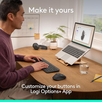 Logitech Signature Comfort M840 L Wireless Mouse, Bluetooth Mouse with Silent Clicks, SmartWheel, Customizable Buttons, Multi-Device Compatibility for Windows, MacOS, iPadOS - Off White - color: Off White, style: No Palm Cushion