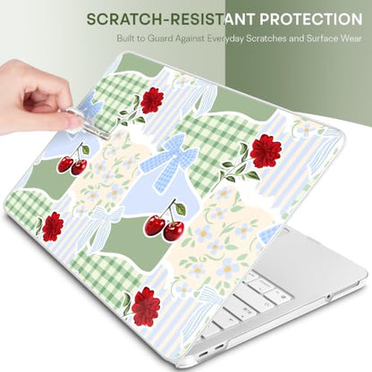 Compatible with MacBook Neo 13 inch (2026 Release A3404) (A18 Pro) with Liquid Retina Display, Printed Slim Protective Case with Screen Protector & Keybaord Cover, Bow Flowers - color: Bow Flowers