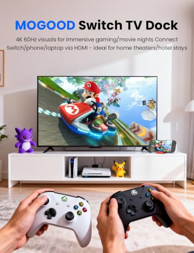 Switch Dock Portable TV Docking Station for Switch 2 | Foldable 4K HDMI, Ethernet Port, USB 3.0, 100W PD Charging Port