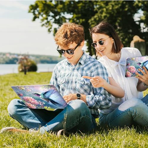Universal Laptop Skin Sticker with 2 Wrist Pad Skins, Waterproof Scratch Resistant Vinyl Laptop Cover Decal, Cut to Fit for 11–15.6 Inch MacBook HP Dell Lenovo, Hummingbird Flowers - color: Hummingbird Flowers