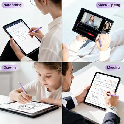 Stylus Pen for iPad 6-11th Gen 2X Fast Charge, Palm Rejection-White Purple | Tilt Sensitivity, USB-C Charge, Compatible with 2018-2026 Apple Pencil iPad Pro 11/12.9/13, Air 3/4/5/M2/M3/M4, mini 5/6/7 - color: White Purple