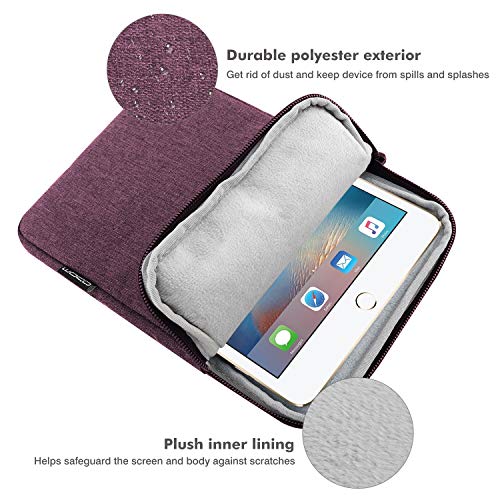 MoKo 7-8 Inch Tablet Sleeve Bag, Polyester Pouch Cover Case Slim Design | Fits iPad Mini (A17 Pro) 8.3" 2024, iPad Mini 6/5/4/3/2/1, Samsung Galaxy Tab S2 8.0, Tab A 8.0, ZenPad Z8s 7.9, Purple - color: Purple, size: 7-8 inch