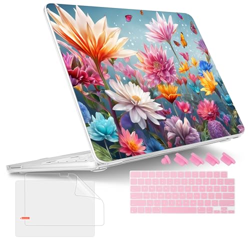 Tuiklol for 2026 MacBook Neo 13 Inch A18 Pro Chip Case, (Model A3404) Anti-Scratch Anti-Drop Slim Hard PC Shell Case with Shockproof Protective MacBook Neo Laptop Cover,Colored Floral - color: Colored Floral