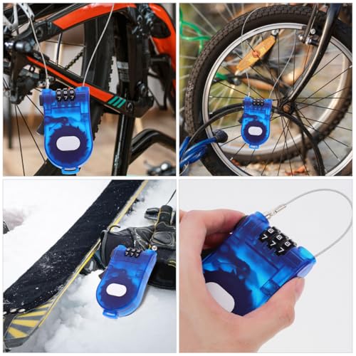 CHILDWEET 2pcs Retractable Cable Locks for Suitcase and Laptop Security Combination Wire Lock for Luggage and Travel Bags Blue TSA-Compatible